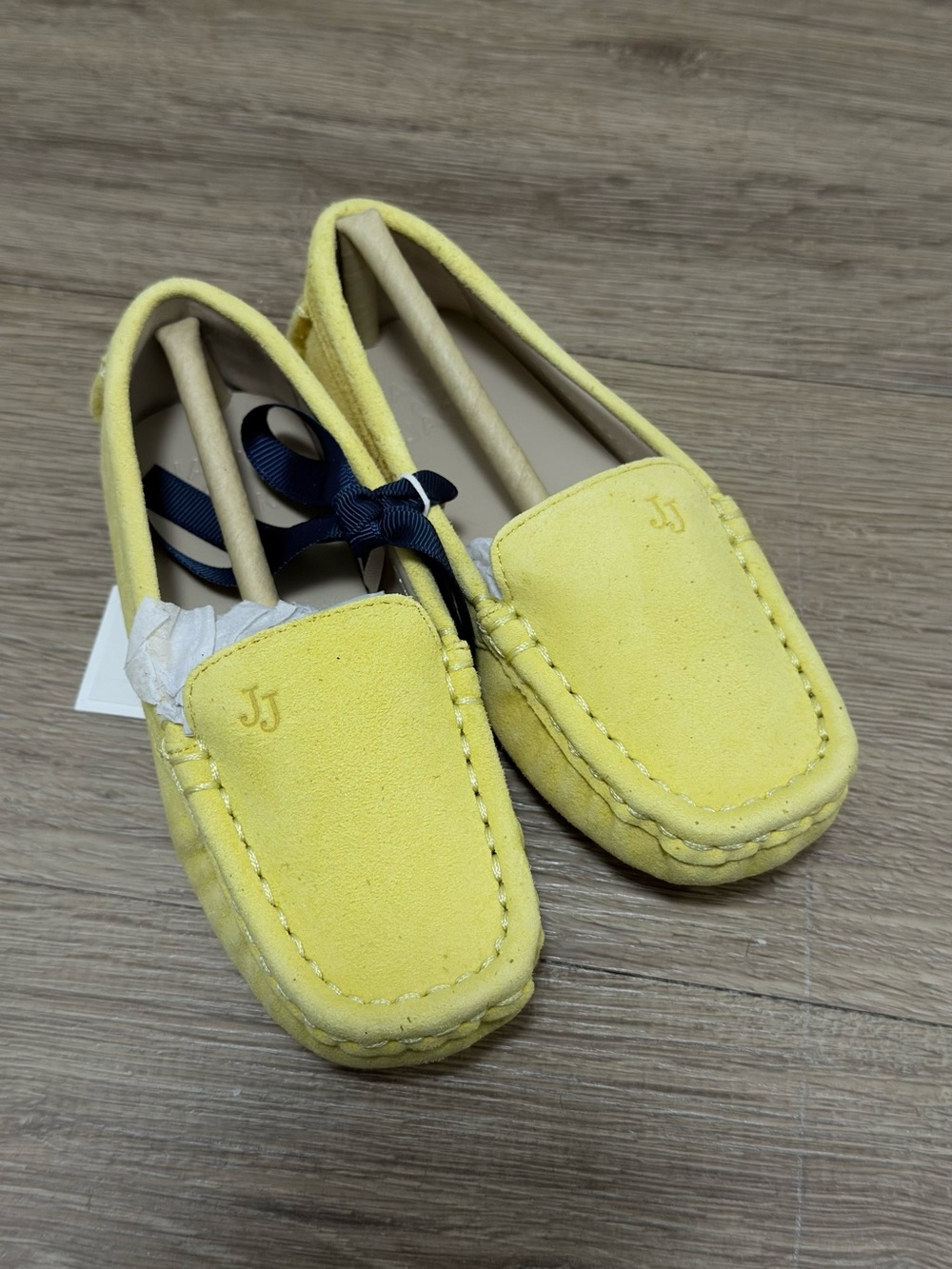 Janie and Jack Yellow Suede Moccasins for Kids